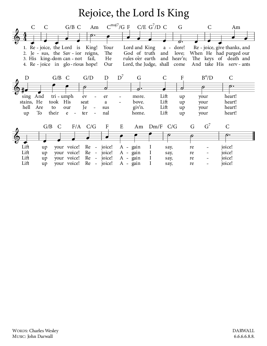 Rejoice, the Lord Is King — Doxology.app